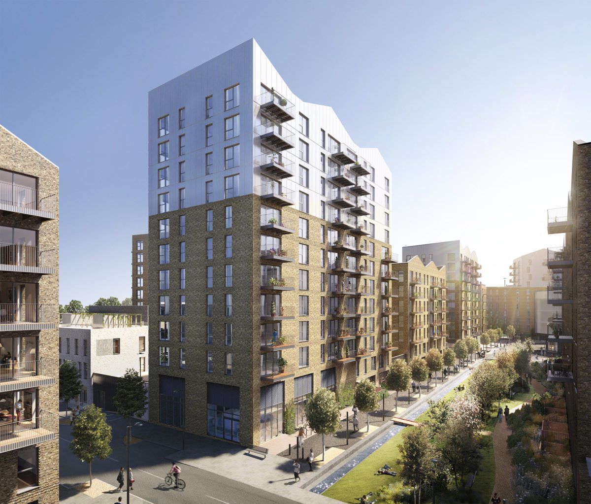 CGI of L&Q at Deptford Landings Waterline Way