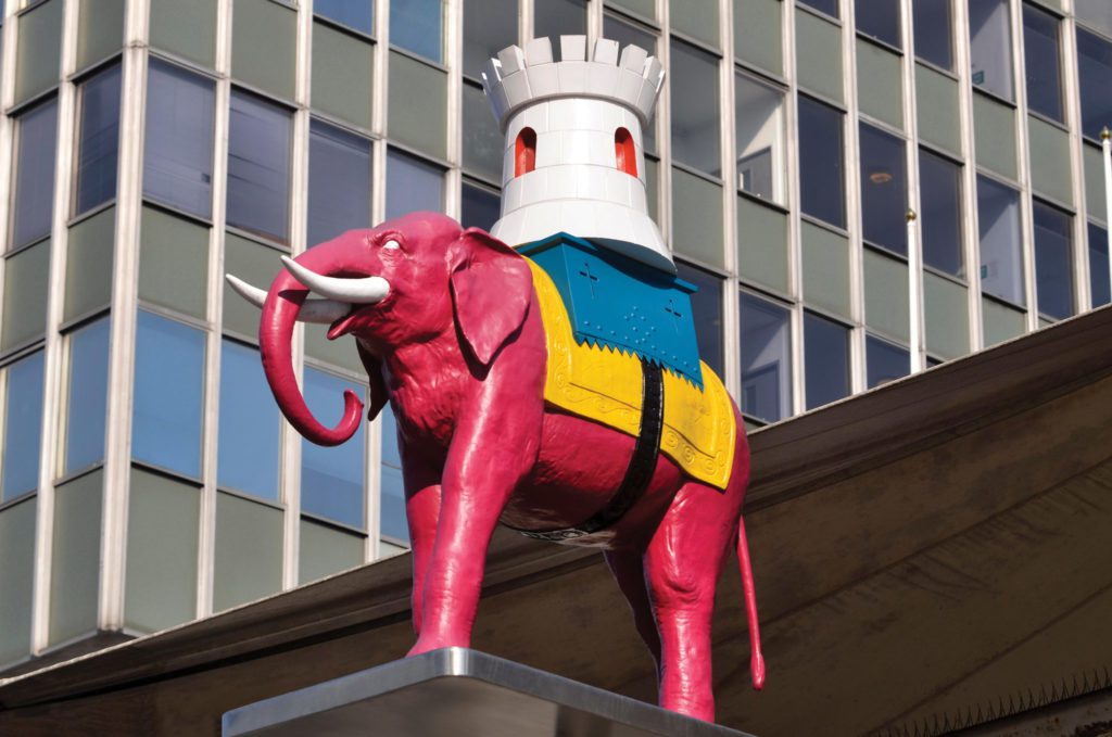 Elephant & Castle statue, London, SE1, UK.