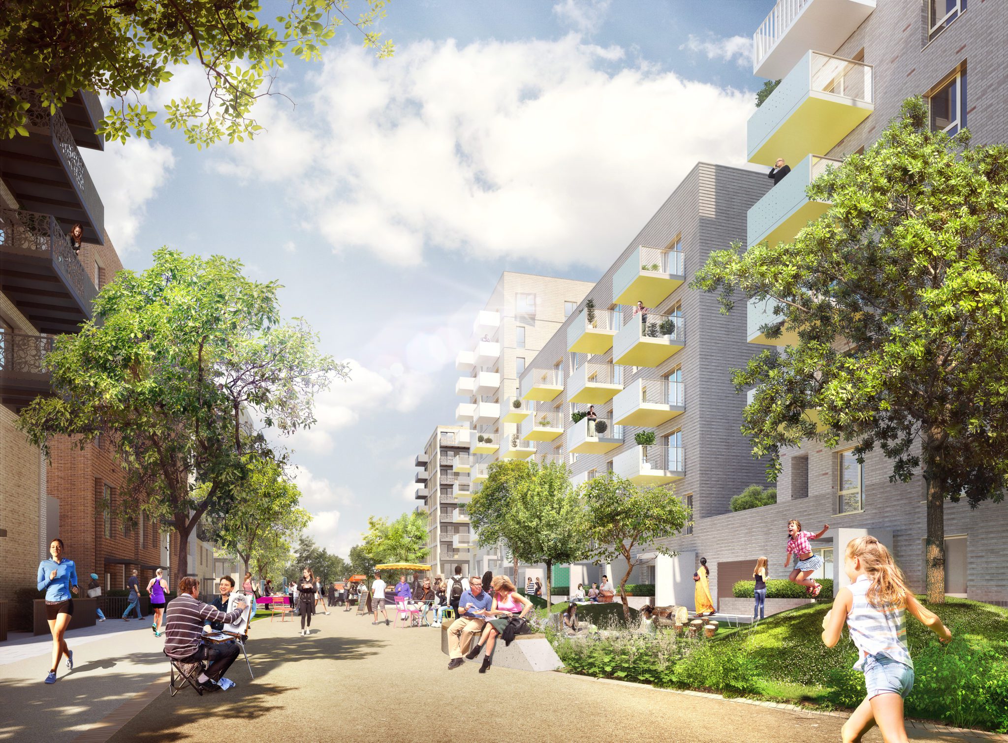 Green space within Hayes Village