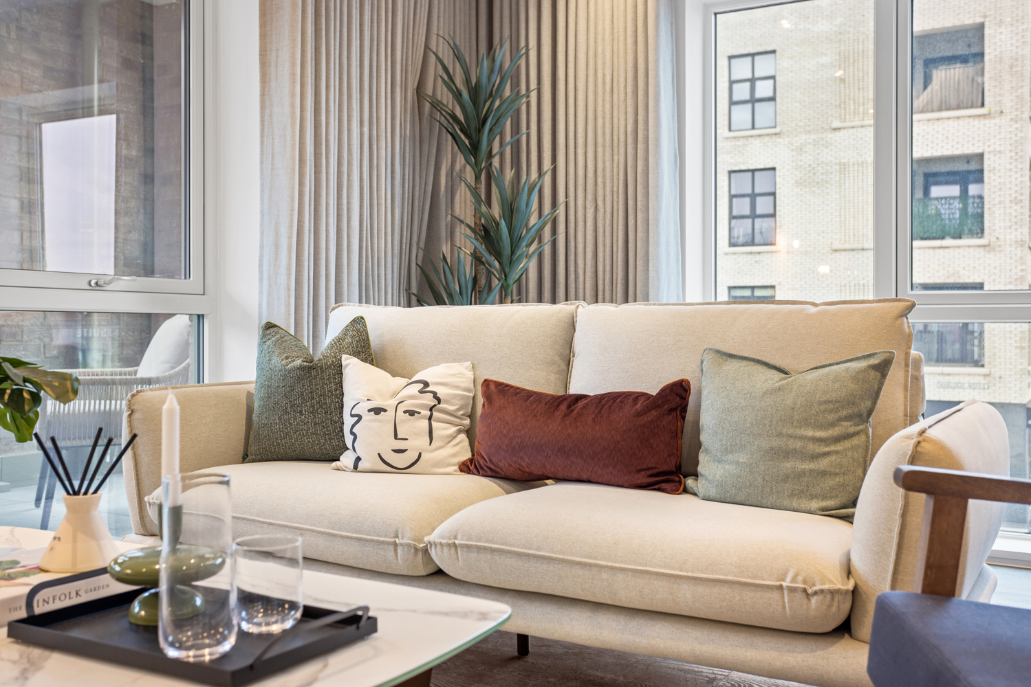 Sofa with cushions