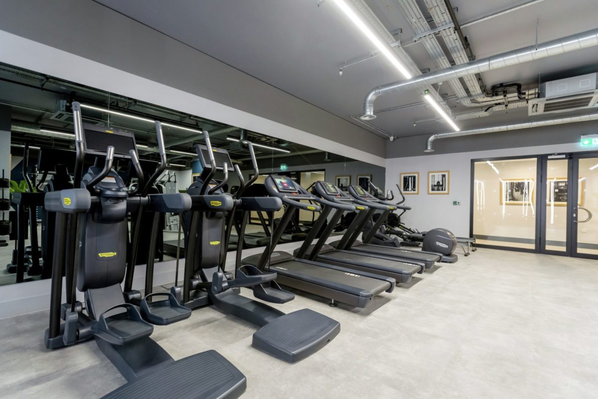 Private gym with high spec Technogym equipment and Peloton spin studio
