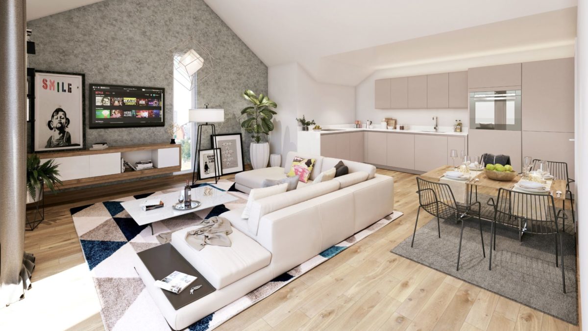 open plan living space at lock 19