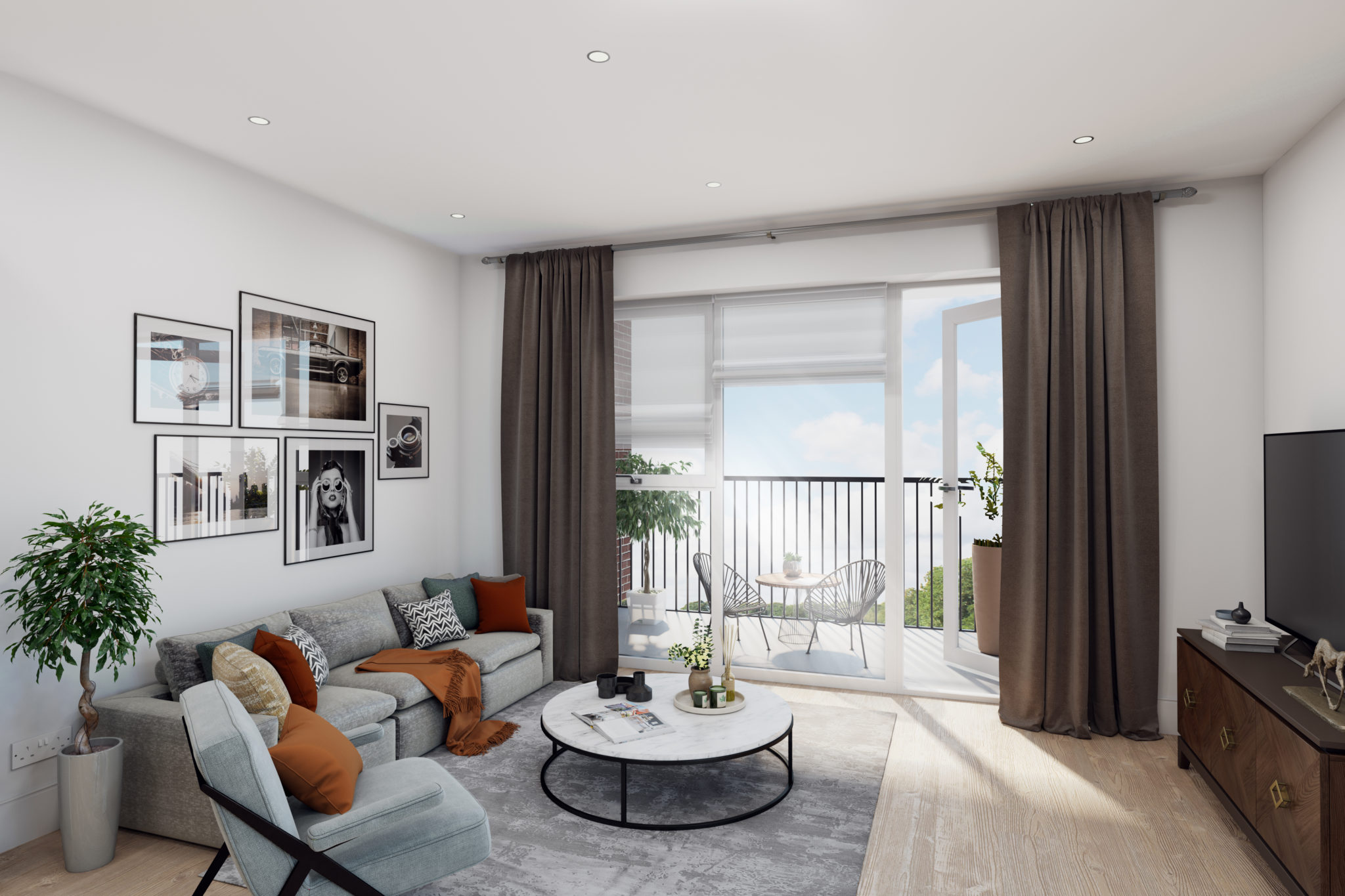 CGI of show home living area