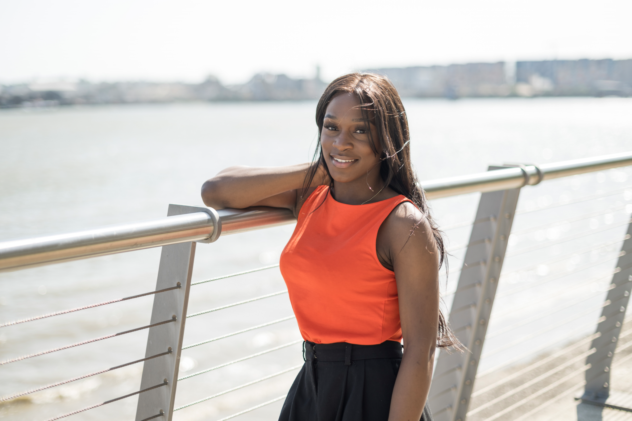 Lindsay by the docks